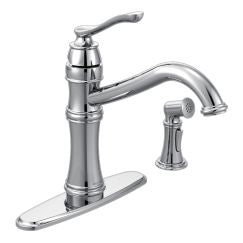 Moen 7245 Belfield Single Handle Kitchen Faucet with Spray in Chrome