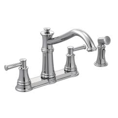 Moen 7255 Belfield Two Handle Kitchen Faucet with Spray in Chrome
