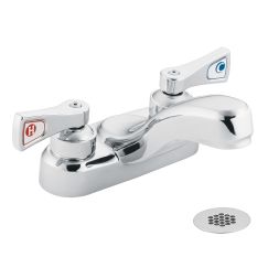 Moen 8218 M-Dura Double Handle Centerset Bathroom Faucet in Chrome