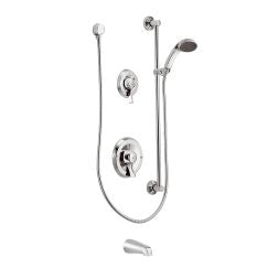 Moen 8341 Commercial Posi-Temp Pressure Balanced Tub and Shower Trim with 2.5 GPM Hand Shower, Slide Bar and Tub Spout in Chrome