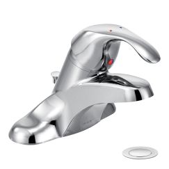 Moen 8432F05 M-Dura Centerset Bathroom Faucet with Metal Pop-Up Drain Assembly in Chrome