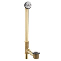 Moen Tub Drain with Brass Tubing and Trip Lever Drain Assembly in Chrome