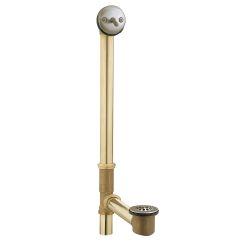 Moen Tub Drain with Brass Tubing and Trip Lever Drain Assembly in Brushed Nickel