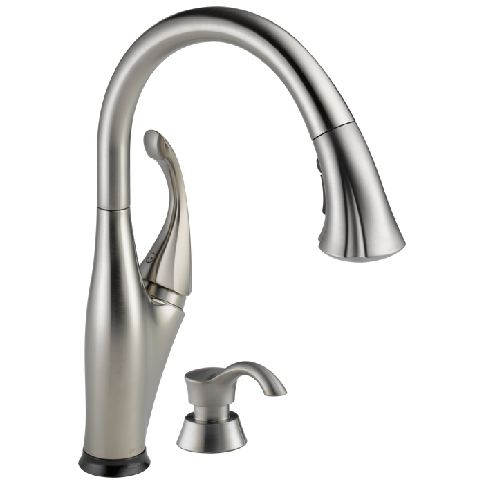Delta 9192T-SD-DST Addison Single Handle Pull-down Kitchen Faucet with Touch2o Technology and Soap Dispenser