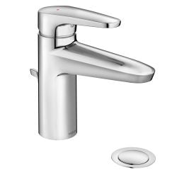 Moen 9419F12 M-Dura Single Hole Bathroom Faucet with Metal Pop-Up Drain Assembly in Chrome