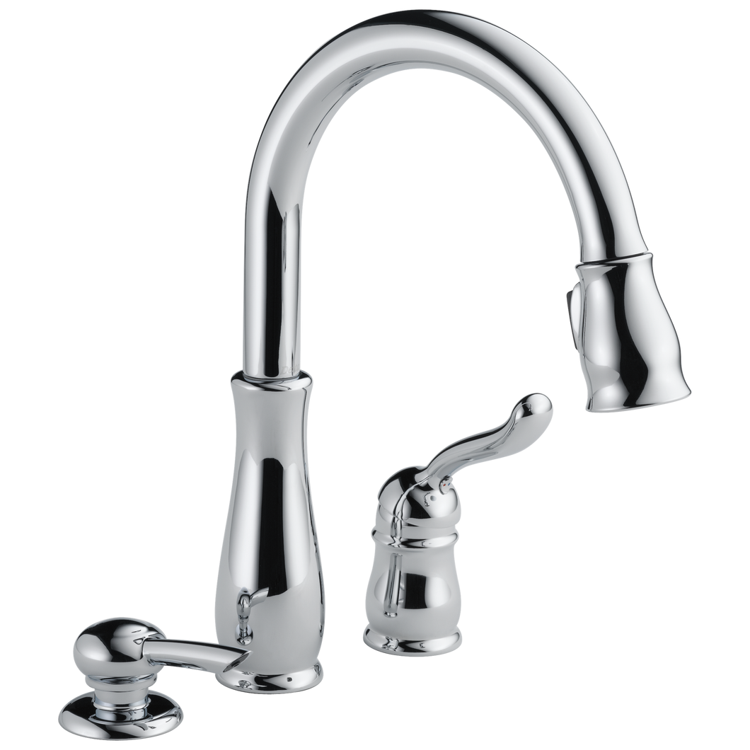Delta 978-SD-DST Leland Single Handle Pull-down Kitchen Faucet with Soap Dispenser