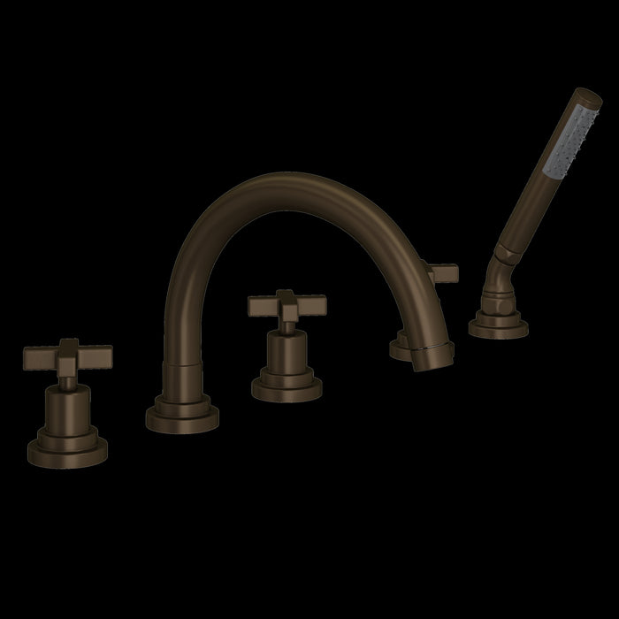 ROHL Lombardia® 5-Hole Deck Mount Tub Filler With C-Spout