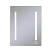 AiO 23-1/8" x 29-7/8" x 1-1/2" lighted mirror with LUM lighting at 2700 kelvin temperature (warm light), dimmable, USB charging ports and OM Audio