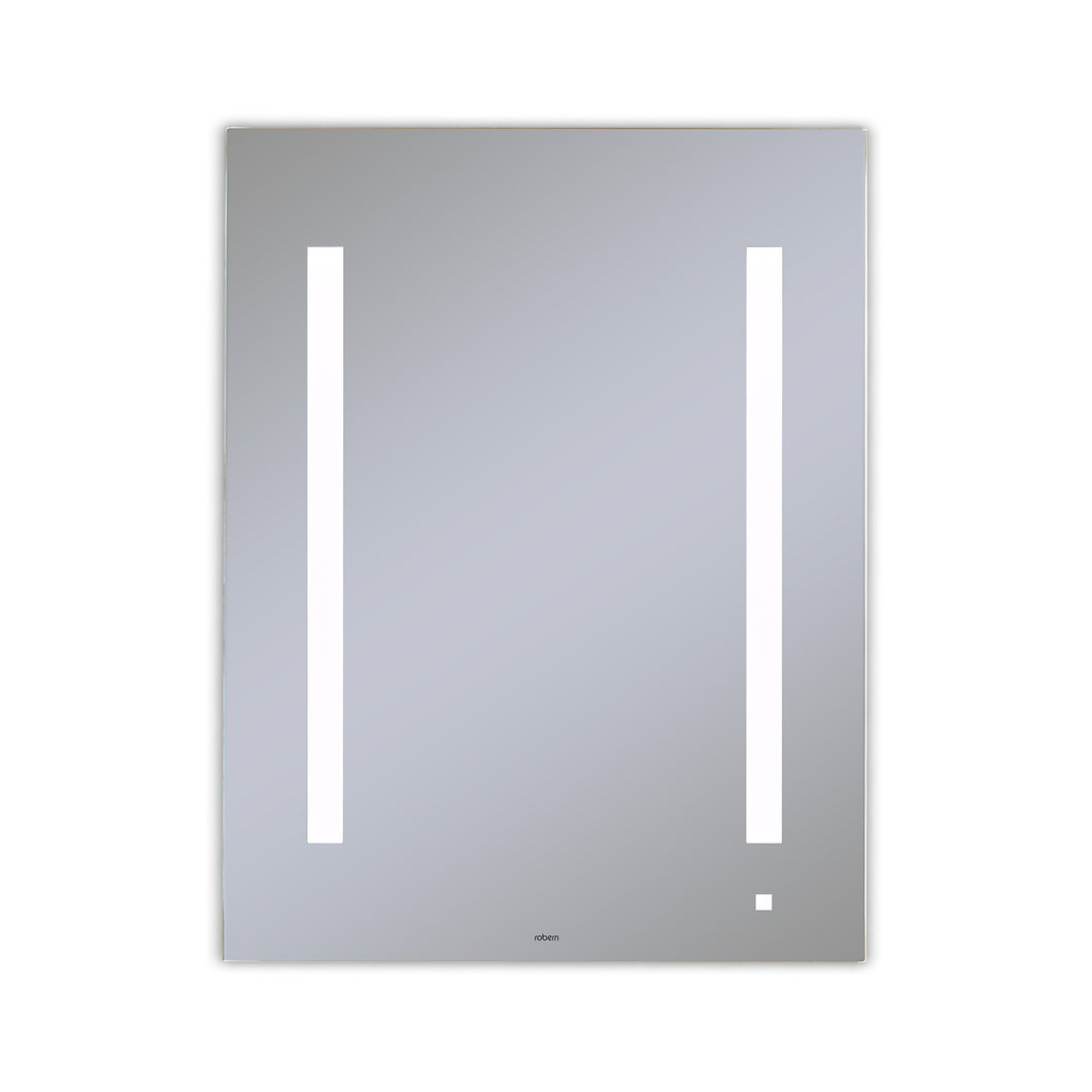 AiO 23-1/8" x 29-7/8" x 1-1/2" lighted mirror with LUM lighting at 4000 kelvin temperature (cool light), dimmable and USB charging ports