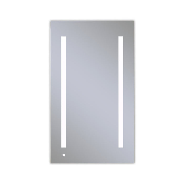 AiO 23-1/4" x 40" x 4" single door lighted cabinet with LUM LED lighting at 4000 kelvin temperature (cool light), dimmable, interior lighting, electrical outlet, USB charging ports, magnetic storage strip and right hinge