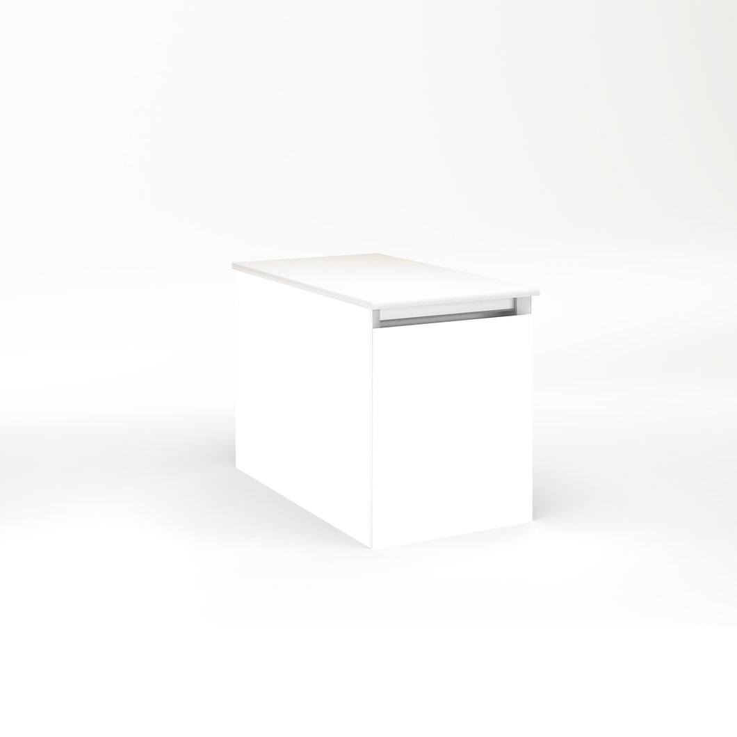 Cartesian 12-1/8" x 15" x 21-3/4" single drawer vanity in white with slow-close full drawer and night light in 5000K temperature (cool light)