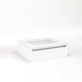 Cartesian 24-1/8" x 7-1/2" x 21-3/4" slim drawer vanity in matte white with slow-close full drawer and selectable night light in 2700K/4000K temperature (warm/cool light)