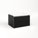 Cartesian 24-1/8" x 15" x 18-3/4" slim drawer vanity in matte black with slow-close plumbing drawer and selectable night light in 2700K/4000K temperature (warm/cool light)