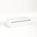 Cartesian 30-1/8" x 7-1/2" x 18-3/4" slim drawer vanity in matte white with slow-close plumbing drawer and no night light