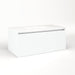 Cartesian 36-1/8" x 15" x 18-3/4" slim drawer vanity in matte white with slow-close full drawer and selectable night light in 2700K/4000K temperature (warm/cool light)