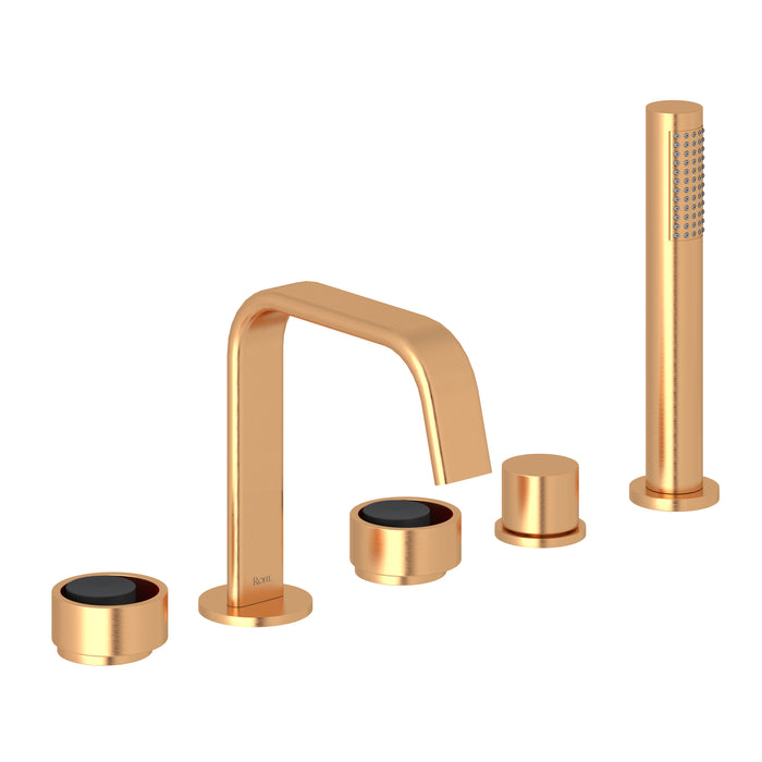 ROHL EC05D5 Eclissi 5-Hole Deck Mount Tub Filler With U-Spout