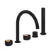 ROHL EC06D5 Eclissi 5-Hole Deck Mount Tub Filler With C-Spout