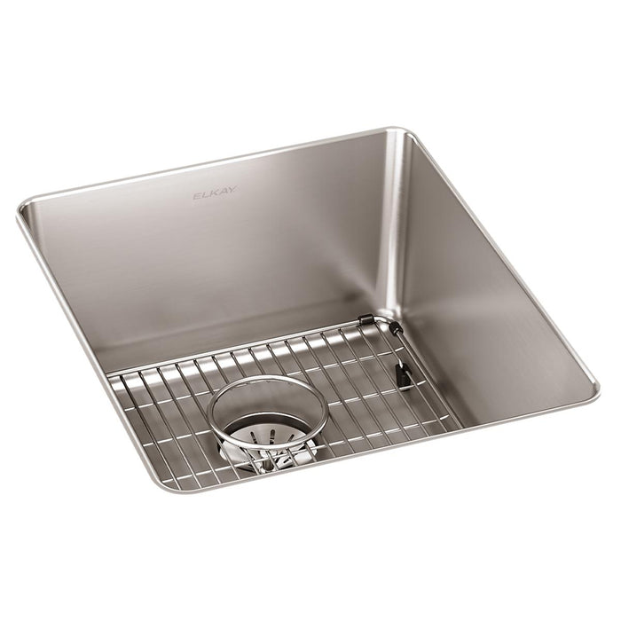Elkay Lustertone Iconix 16 Gauge Stainless Steel 16" x 18-1/2" x 8" Single Bowl Undermount Sink Kit with Perfect Drain