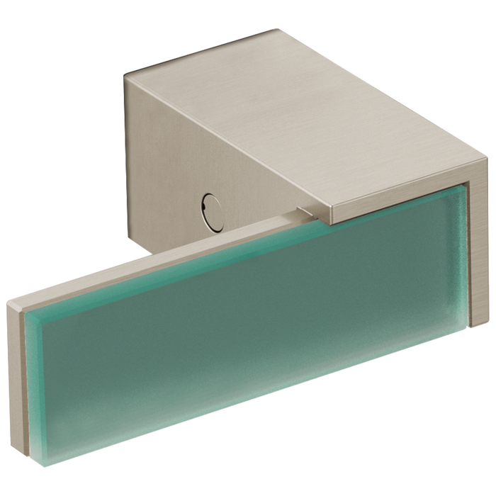 Brizo Siderna: Two-Handle Wall Mount Tub Filler Handle Kit - Green Glass Lever