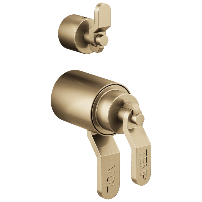 Brizo Litze: Tempassure Thermostatic Valve With Diverter Trim Handle Kit - Industrial Lever
