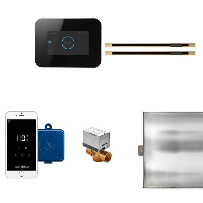 Mr. Steam I3BTLRLXBK-SB iButler® Max Satin Brass Linear in Black