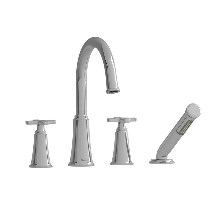Riobel MMRD12 Momenti 4-Hole Deck Mount Tub Filler with C-Spout