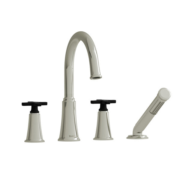 Riobel MMRD12 Momenti 4-Hole Deck Mount Tub Filler with C-Spout