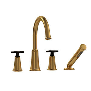 Riobel MMRD12 Momenti 4-Hole Deck Mount Tub Filler with C-Spout