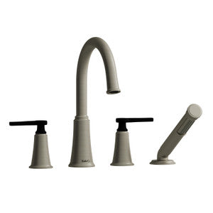 Riobel MMRD12 Momenti 4-Hole Deck Mount Tub Filler with C-Spout