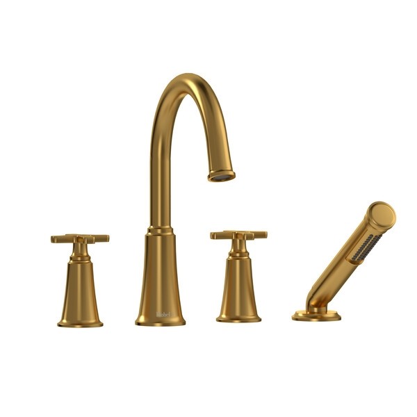 Riobel MMRD12 Momenti 4-Hole Deck Mount Tub Filler with C-Spout