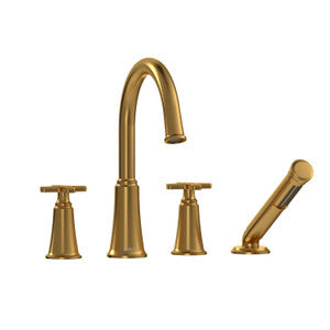 Riobel MMRD12 Momenti 4-Hole Deck Mount Tub Filler with C-Spout