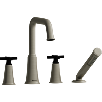 Riobel MMSQ12 Momenti 4-Hole Deck Mount Tub Filler with U-Spout