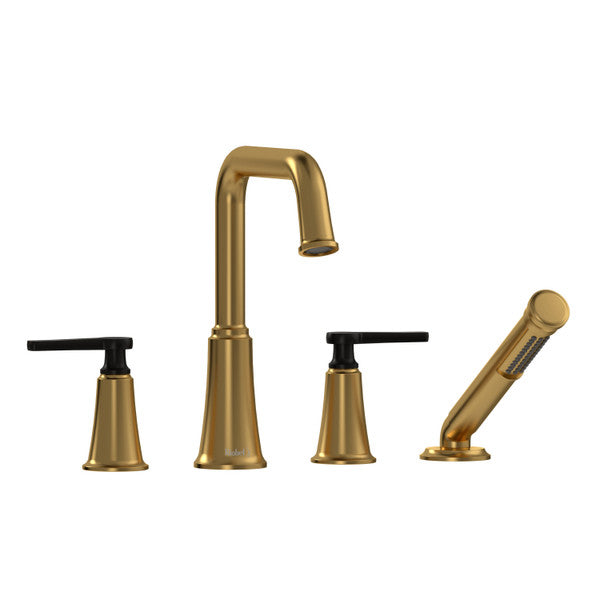 Riobel MMSQ12 Momenti 4-Hole Deck Mount Tub Filler with U-Spout