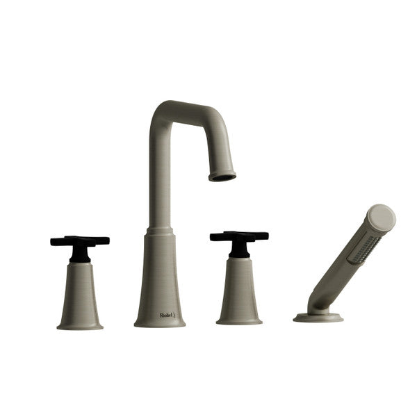 Riobel MMSQ12 Momenti 4-Hole Deck Mount Tub Filler with U-Spout