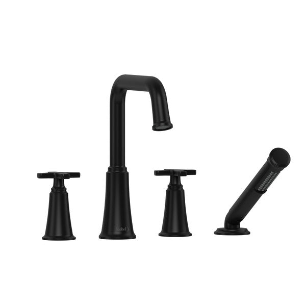 Riobel MMSQ12 Momenti 4-Hole Deck Mount Tub Filler with U-Spout
