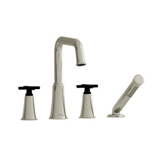 Riobel MMSQ12 Momenti 4-Hole Deck Mount Tub Filler with U-Spout
