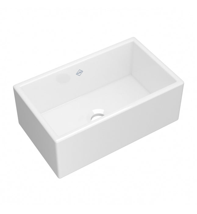 Shaws MS3018 30" Shaker Single Bowl Farmhouse Apron Front Fireclay Kitchen Sink