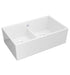 Shaws 33" Shaker Low Divide Double Bowl Apron Front Fireclay Kitchen Sink