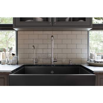 Shaws 35" Shaker Double Bowl Apron Front Fireclay Kitchen Sink