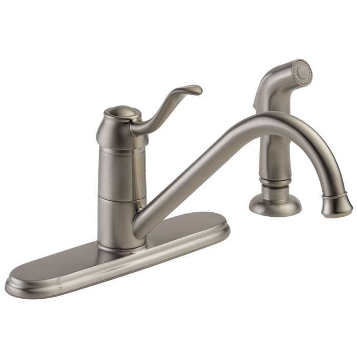 Delta P188700LF-SS-W Single Handle Kitchen Faucet with Spray