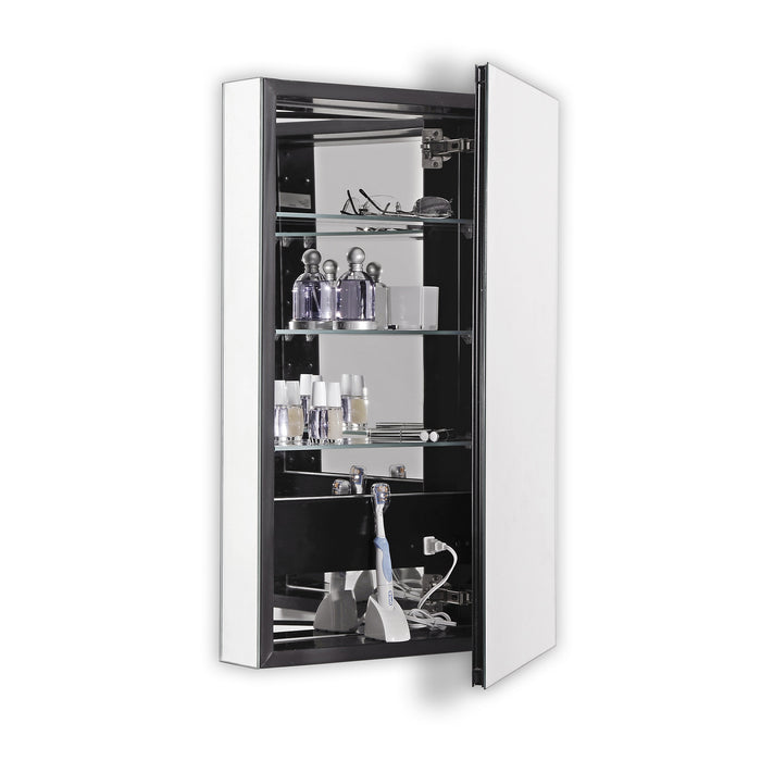 PL Series 15-1/4" x 39-3/8" x 4" flat top cabinet with bevel edge, right hinge, black interior and electric