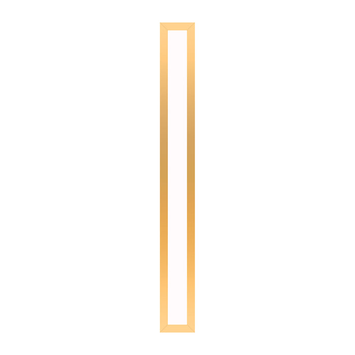 Profiles 3-1/2" x 30" x 4-5/8" framed lighting in matte gold with variable 2700K to 5600K temperature (warm to cool light)