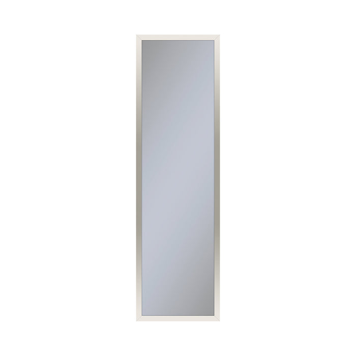 Profiles 11-1/4" x 39-3/8" x 4" framed cabinet in polished nickel with electrical outlet, USB charging ports, magnetic storage strip and left hinge