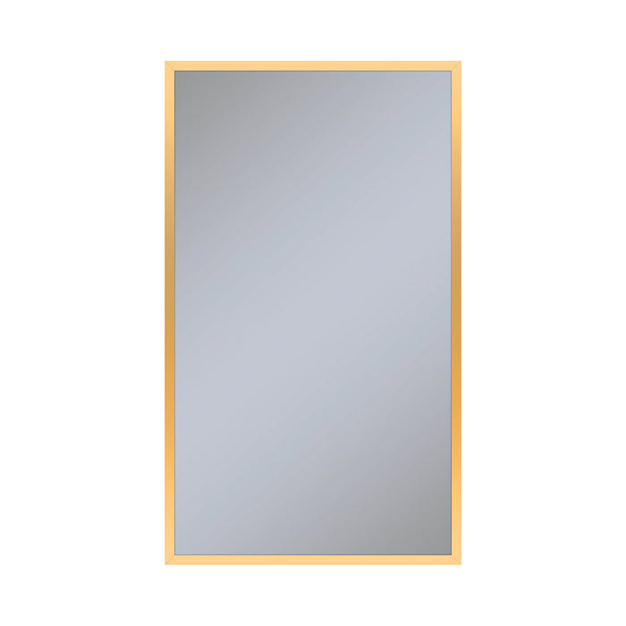 Profiles 23-1/4" x 39-3/8" x 4" framed cabinet in matte gold with electrical outlet, USB charging ports, magnetic storage strip and right hinge