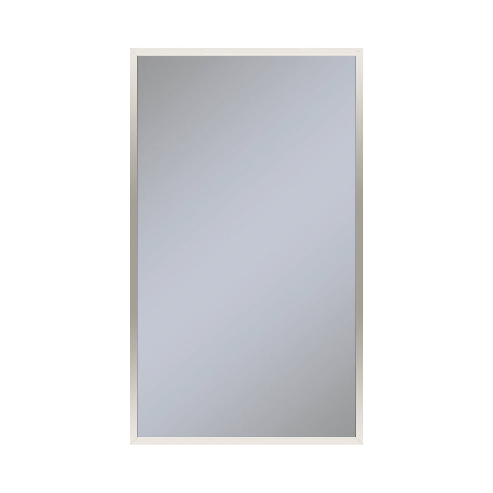 Profiles 23-1/4" x 39-3/8" x 6" framed cabinet in polished nickel with electrical outlet, USB charging ports, magnetic storage strip and left hinge