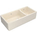 Shaws 40" Lancaster Double Bowl Farmhouse Apron Front Fireclay Kitchen Sink