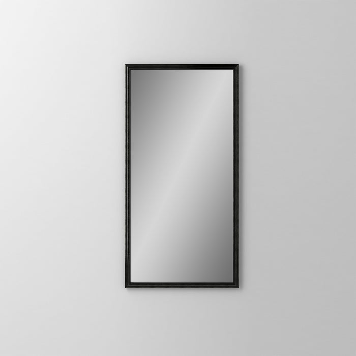 Main Line 15-1/4" x 30" x 4" rosemont framed cabinet in classic gray interior and brushed black finish with reversible hinge (non-handed)