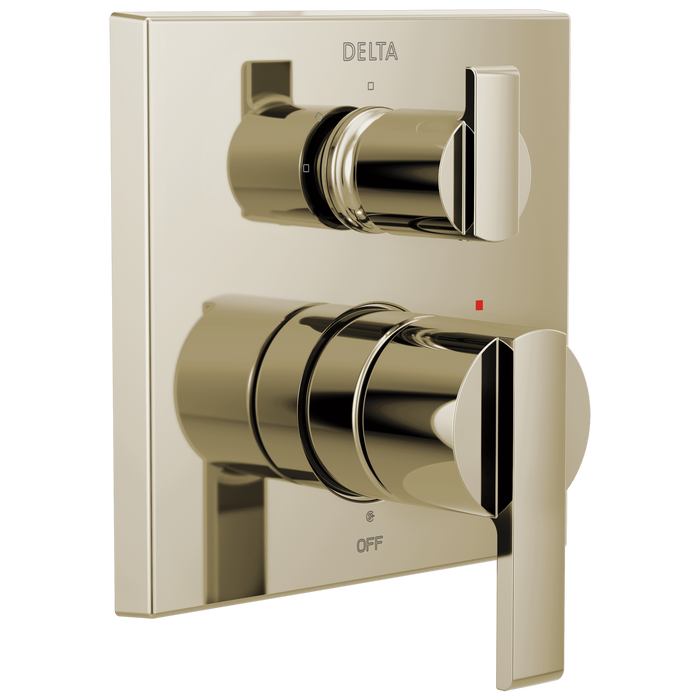 Delta Delta Ara: Angular Modern Monitor 14 Series Valve Trim with 3-Setting Integrated Diverter
