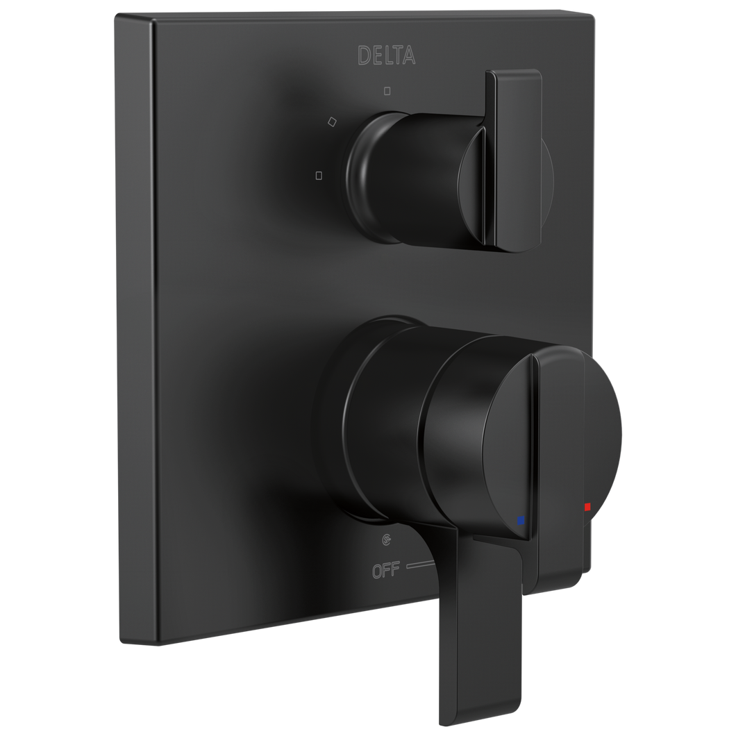 Delta Delta Ara: Angular Modern Monitor 17 Series Valve Trim with 3-Setting Integrated Diverter