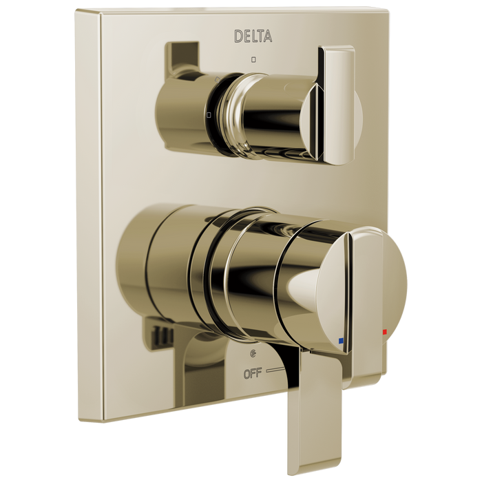 Delta Ara: Angular Modern Monitor 17 Series Valve Trim with 3-Setting Integrated Diverter